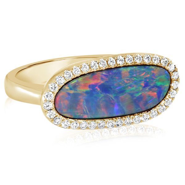 Yellow Gold Opal Doublet Ring Rick's Jewelers California, MD