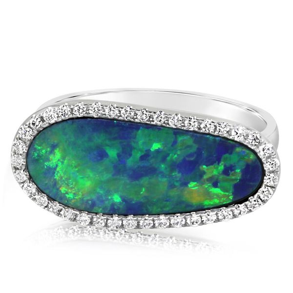 White Gold Opal Doublet Ring Cravens & Lewis Jewelers Georgetown, KY