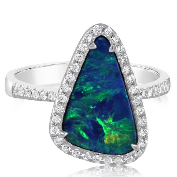White Gold Opal Doublet Ring Cravens & Lewis Jewelers Georgetown, KY