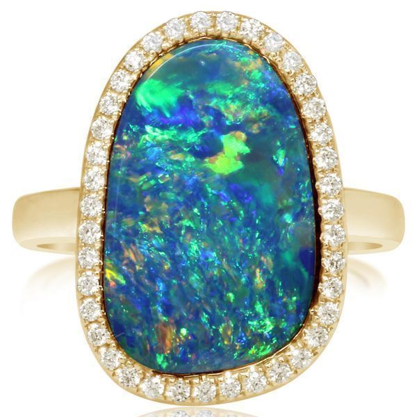 Yellow Gold Opal Doublet Ring J. Anthony Jewelers Neenah, WI