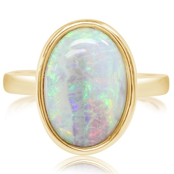 Yellow Gold Black Opal Ring J. Anthony Jewelers Neenah, WI