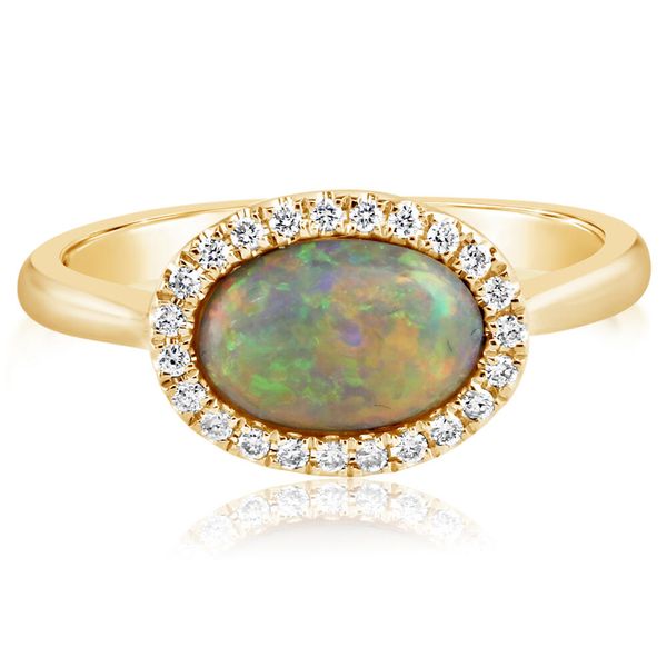 Yellow Gold Black Opal Ring Rick's Jewelers California, MD