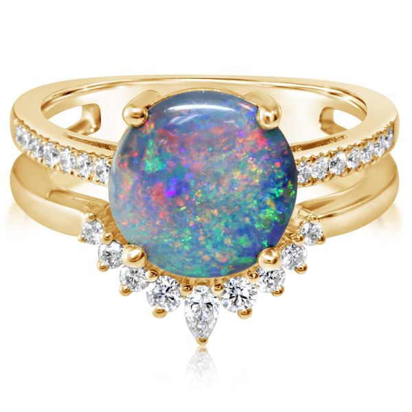 Yellow Gold Black Opal Ring Roberts Jewelers Jackson, TN