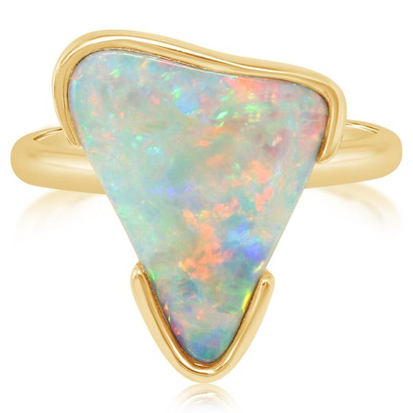 Yellow Gold Natural Light Opal Ring Daniel Jewelers Brewster, NY