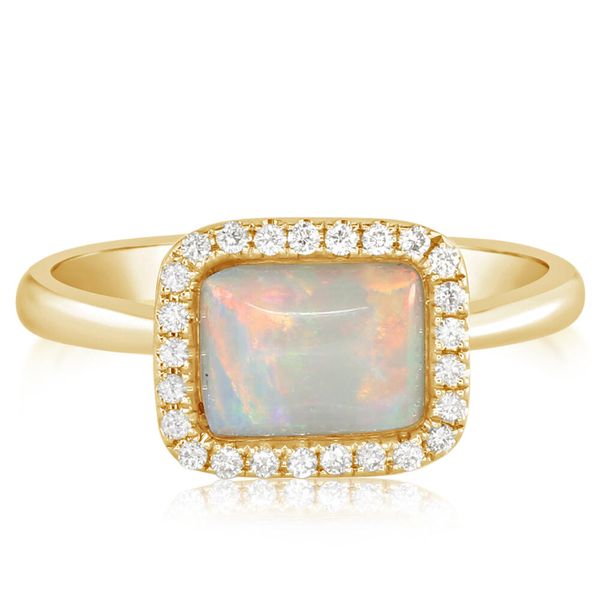 Yellow Gold Natural Light Opal Ring H. Brandt Jewelers Natick, MA
