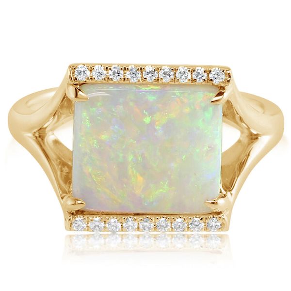 Yellow Gold Natural Light Opal Ring Bell Jewelers Murfreesboro, TN