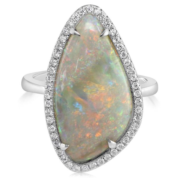 White Gold Natural Light Opal Ring Ken Walker Jewelers Gig Harbor, WA