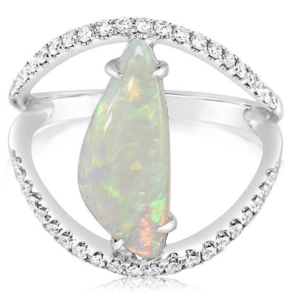 White Gold Natural Light Opal Ring Jerald Jewelers Latrobe, PA