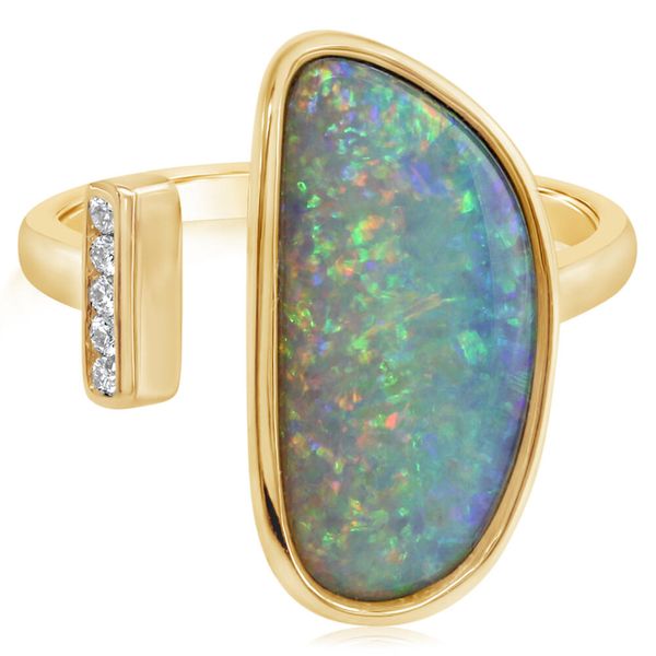 Yellow Gold Natural Light Opal Ring Daniel Jewelers Brewster, NY