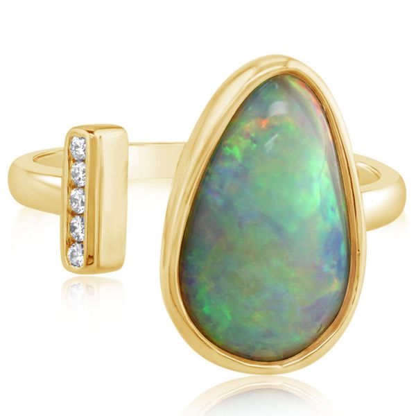 Yellow Gold Natural Light Opal Ring John E. Koller Jewelry Designs Owasso, OK