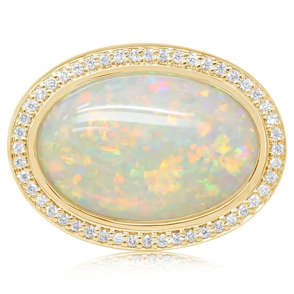 Yellow Gold Calibrated Light Opal Ring