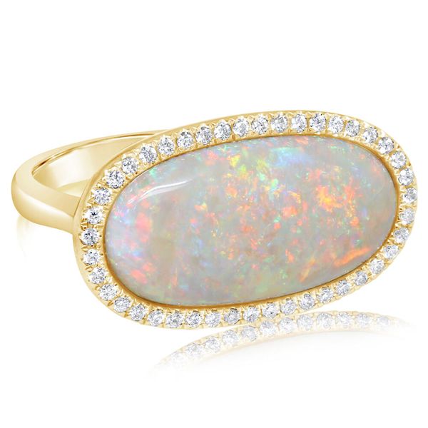 Yellow Gold Natural Light Opal Ring Jones Jeweler Celina, OH