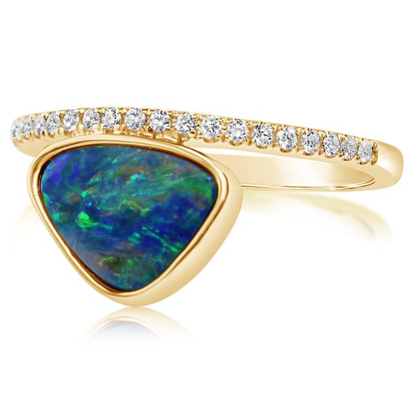 White Gold Opal Doublet Ring Image 2 Arthur's Jewelry Bedford, VA