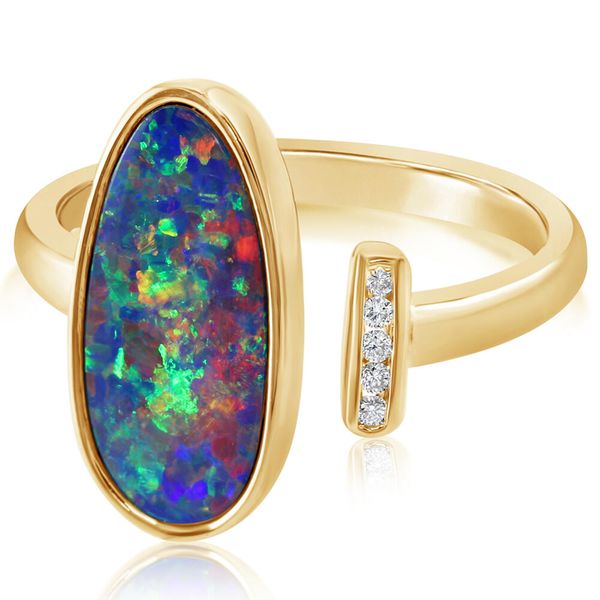 White Gold Opal Doublet Ring Image 3 Morrison Smith Jewelers Charlotte, NC