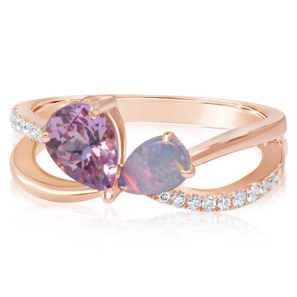 Rose Gold Lotus Garnet Ring Blue Heron Jewelry Company Poulsbo, WA