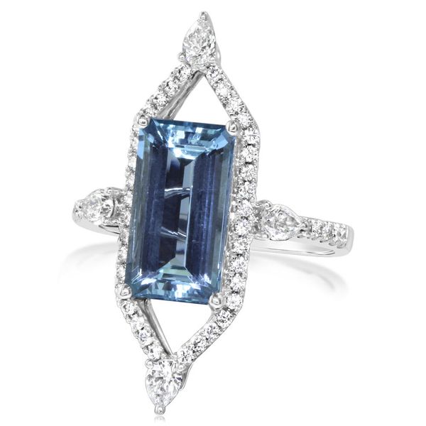 White Gold Aquamarine Ring Timmreck & McNicol Jewelers McMinnville, OR