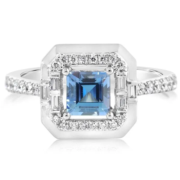 Platinum Aquamarine Ring