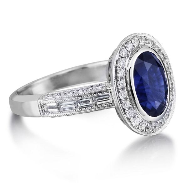 White Gold Sapphire Ring Image 2 Leslie E. Sandler Fine Jewelry and Gemstones rockville , MD