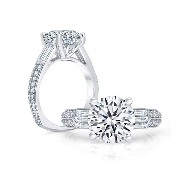 Black Diamond Platinum Ring, Halo Engagement Ring SGT615