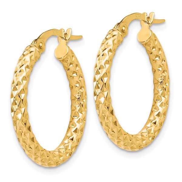 Leslie's 10K Polished D/C Hoop Earrings Image 2 The Hills Jewelry LLC Worthington, OH