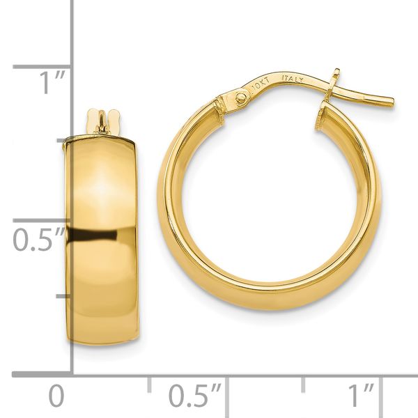 Leslie's 10K Gold Polished Hoop Earrings Image 4 The Hills Jewelry LLC Worthington, OH