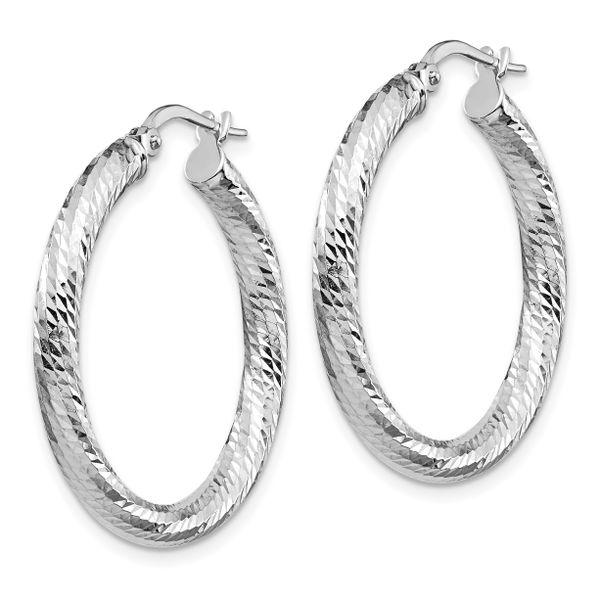 Leslie's 10K White Gold D/C Hinged Hoop Earrings 10LE132, A. C. Jewelers  LLC
