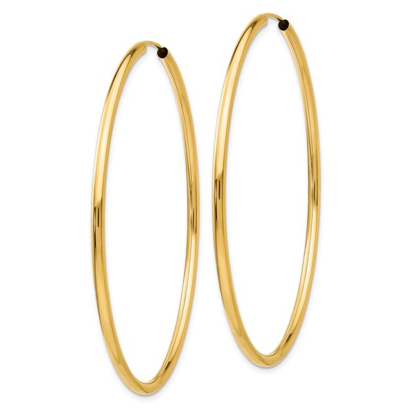 Leslie's 10k Polished Round Endless 2mm Hoop Earrings Image 2 The Hills Jewelry LLC Worthington, OH