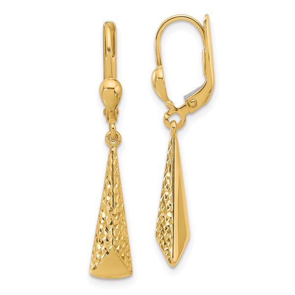 Leslie's 10K Polished and Textured Leverback Dangle Earrings Graham Jewelers Wayzata, MN
