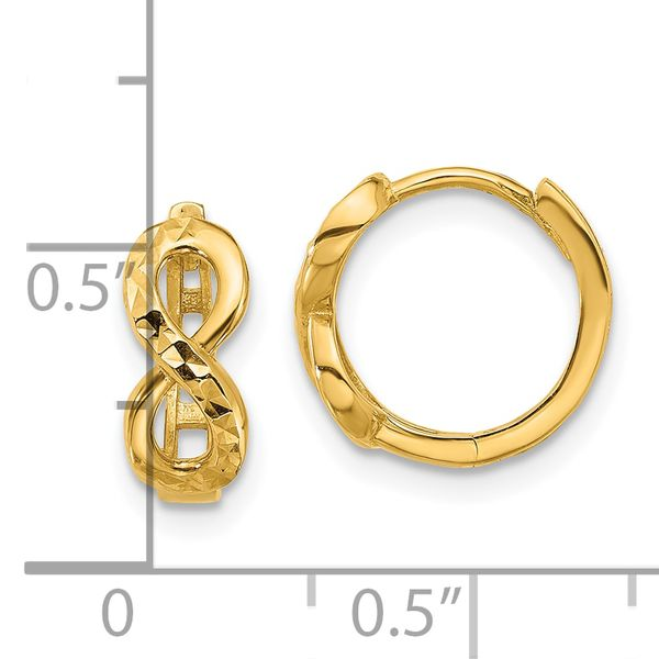 Leslie's 10K Polished and Diamond-cut Infinity Huggie Hoop E, A. C.  Jewelers LLC