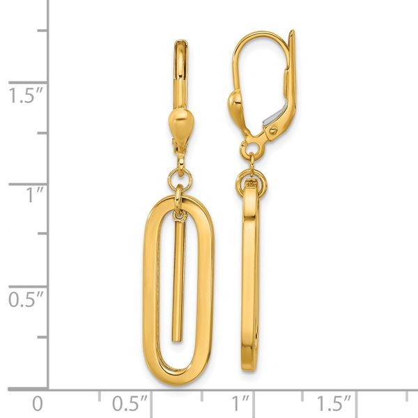 Leslie's 10K Polished Dangle Leverback Earrings Image 3 John E. Koller Jewelry Designs Owasso, OK