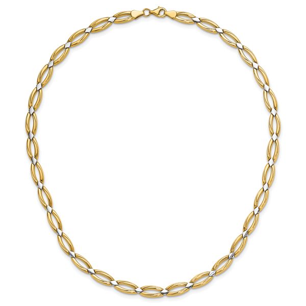 Leslie's 10K w/Rhodium Fancy Link Necklace Image 4 Morin Jewelers Southbridge, MA