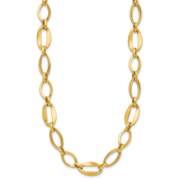 Leslie's 10k Polished Link Necklace Image 2 Biondi Diamond Jewelers Aurora, CO