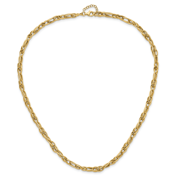 Leslie's 10K Polished Fancy Link w/1in ext. Necklace Image 4 H. Brandt Jewelers Natick, MA