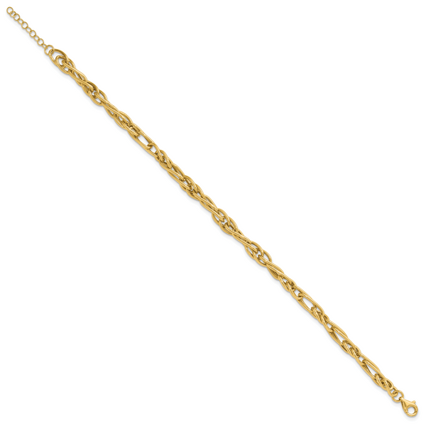Leslie's 10K Polished Fancy Link w/1in ext. Bracelet Image 2 Chandlee Jewelers Athens, GA