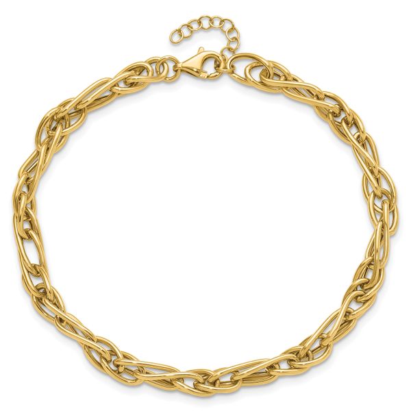 Leslie's 10K Polished Fancy Link w/1in ext. Bracelet Image 4 Dondero's Jewelry Vineland, NJ