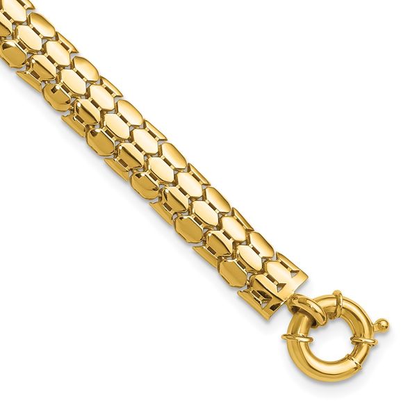 Leslie's 10K Polished Fancy Link Bracelet Linwood Custom Jewelers Linwood, NJ