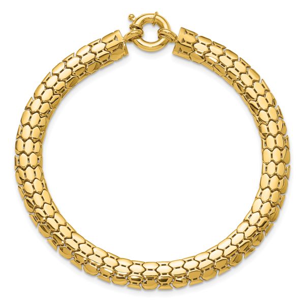 Leslie's 10K Polished Fancy Link Bracelet Image 4 Morin Jewelers Southbridge, MA