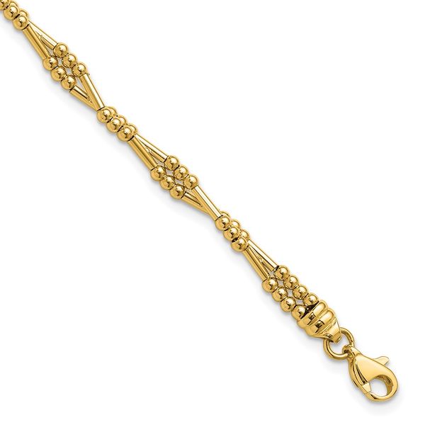 Leslie's 10K Polished Fancy Beaded Bracelet Ware's Jewelers Bradenton, FL