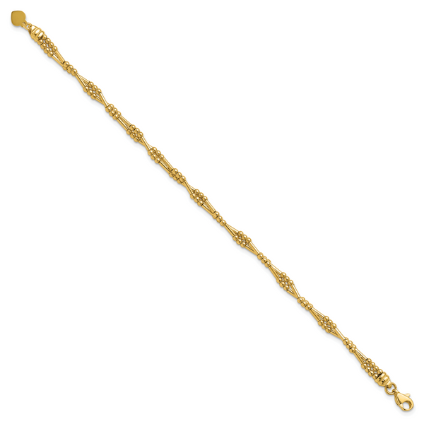 Leslie's 10K Polished Fancy Beaded Bracelet Image 2 Cone Jewelers Carlsbad, NM