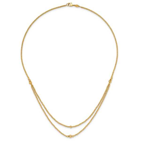 Leslie's 10K Polished and Diamond-cut beads 2-Strand Necklace Image 4 Valentine's Fine Jewelry Dallas, PA