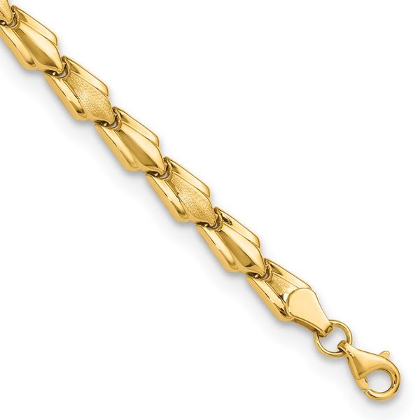 Leslie's 10K Polished and Satin Fancy Link Bracelet The Hills Jewelry LLC Worthington, OH