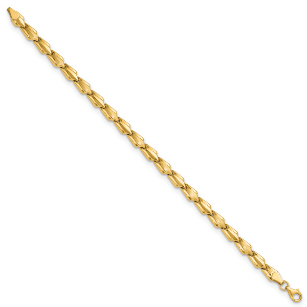 Leslie's 10K Polished and Satin Fancy Link Bracelet Image 2 Van Scoy Jewelers Wyomissing, PA