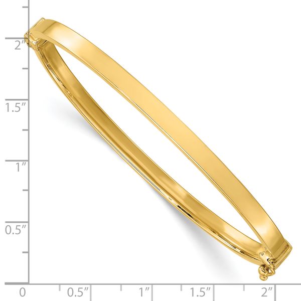 Leslie's 10K Gold Polished Hinged Bangle Bracelet Image 4 Peran & Scannell Jewelers Houston, TX