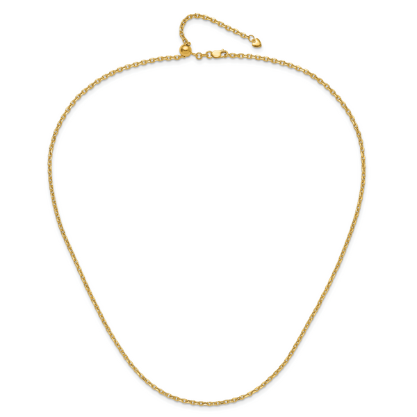 Leslie's 14K Adjustable 2.5mm Semi-Solid D/C Cable Chain Image 4 Peran & Scannell Jewelers Houston, TX