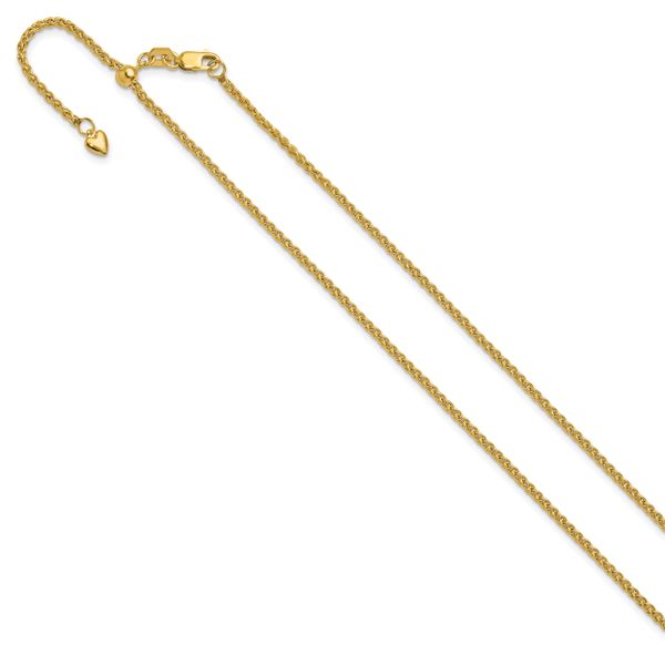 Leslie's 14K Adjustable 1.6mm Semi-solid Spiga Chain Image 2 Oak Valley Jewelers Oakdale, CA