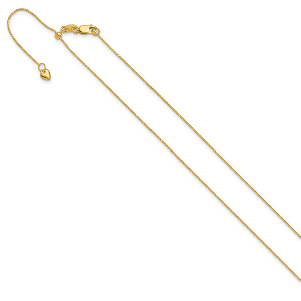 Leslie's 14K Adjustable .8mm D/C Wheat Chain Image 2 Peran & Scannell Jewelers Houston, TX