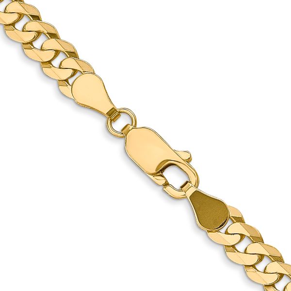 Leslie's 14K 4.5mm Flat Beveled Curb Chain Image 3 Brummitt Jewelry Design Studio LLC Raleigh, NC