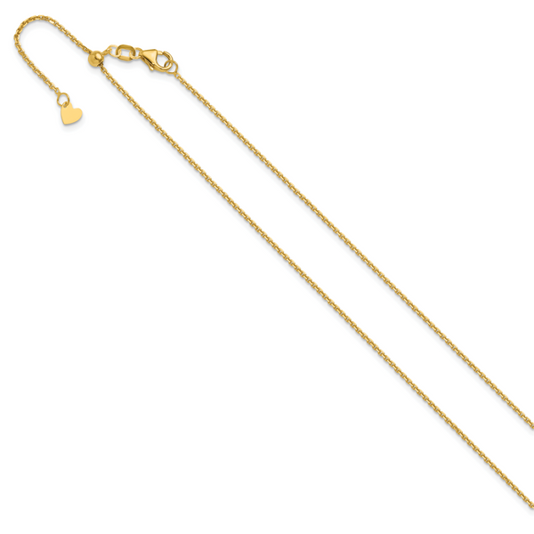 Leslie's 14K Adjustable  1.25mm D/C Cable Chain Image 2 Greenfield Jewelers Pittsburgh, PA