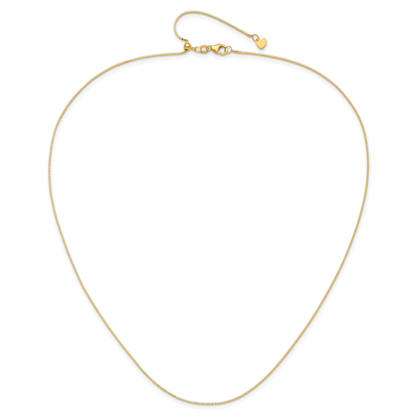 Leslie's 14K Adjustable .7mm Baby Box Chain Image 4 Peran & Scannell Jewelers Houston, TX