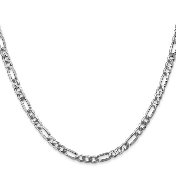 Leslie's 14K 4mm White Gold Flat Figaro Chain  Lobster Clasp Image 2 Greenfield Jewelers Pittsburgh, PA